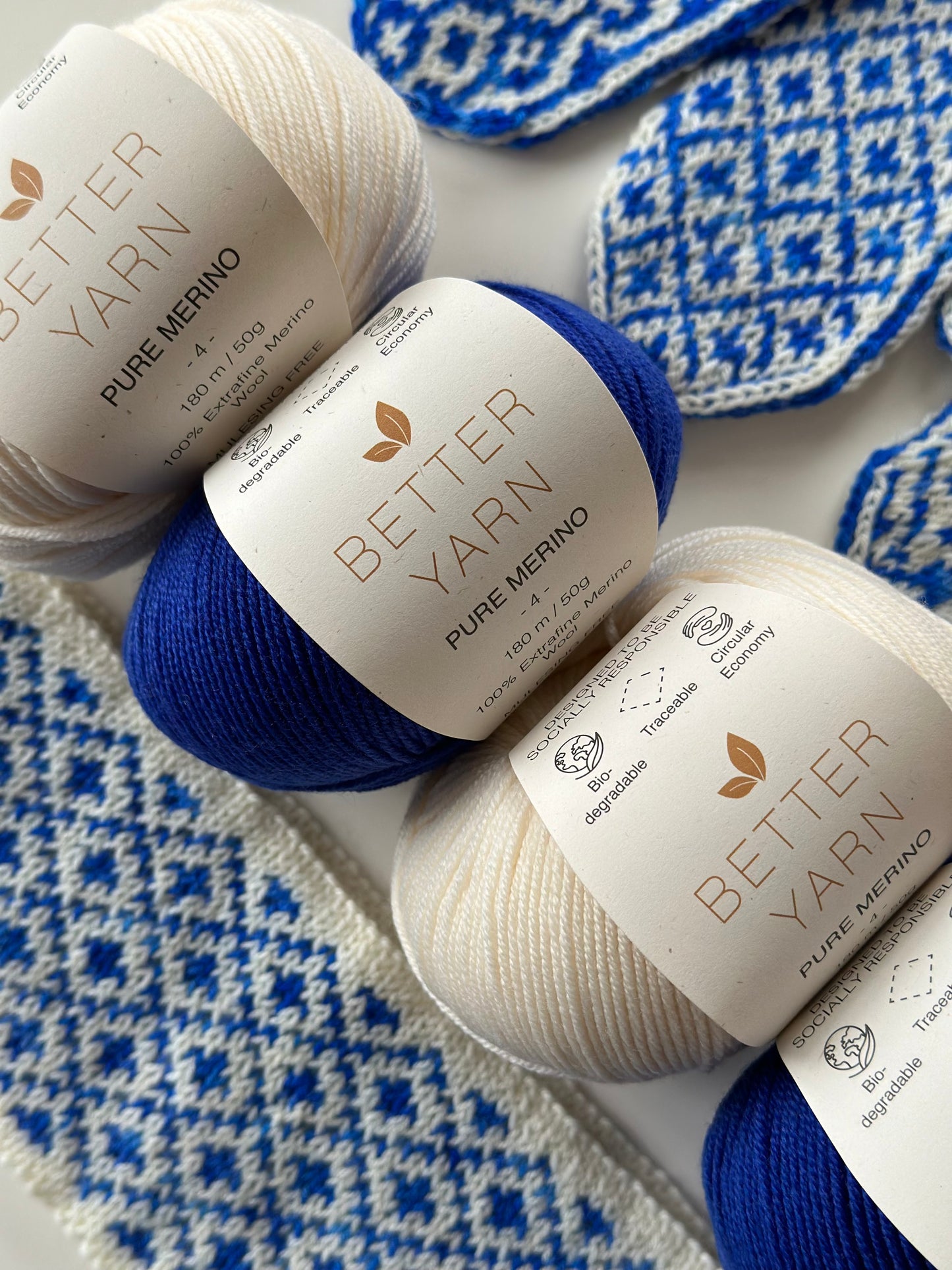 Knitlidt Strikkekit - Blue/White